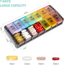 Weekly Pill Organizer 2 Times a Day Large 7 Day Easy Fill 2020 Latest Version NuLeaf AM PM Pill Box Large Daily Pill Cases Medicine Box - Rainbow Black (Patent Registered) 3