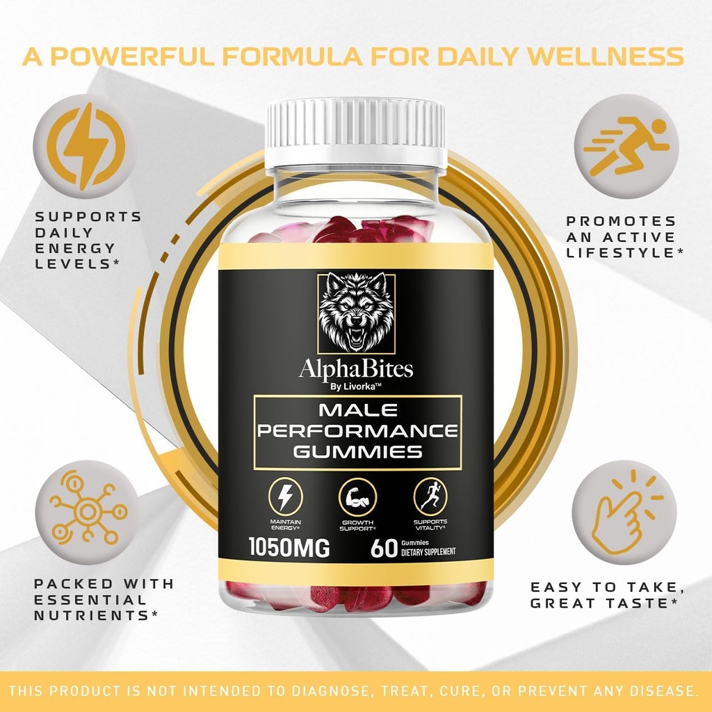 (2 Pack) Alpha Bites - Original Formula 7 in 1 Alpha Bites Gummies, AlphaBites for Men, Official Alpha Bites Advanced Premium Formula Performance and Energy, Alpha Bite Gummy Reviews, for 2 Months 4