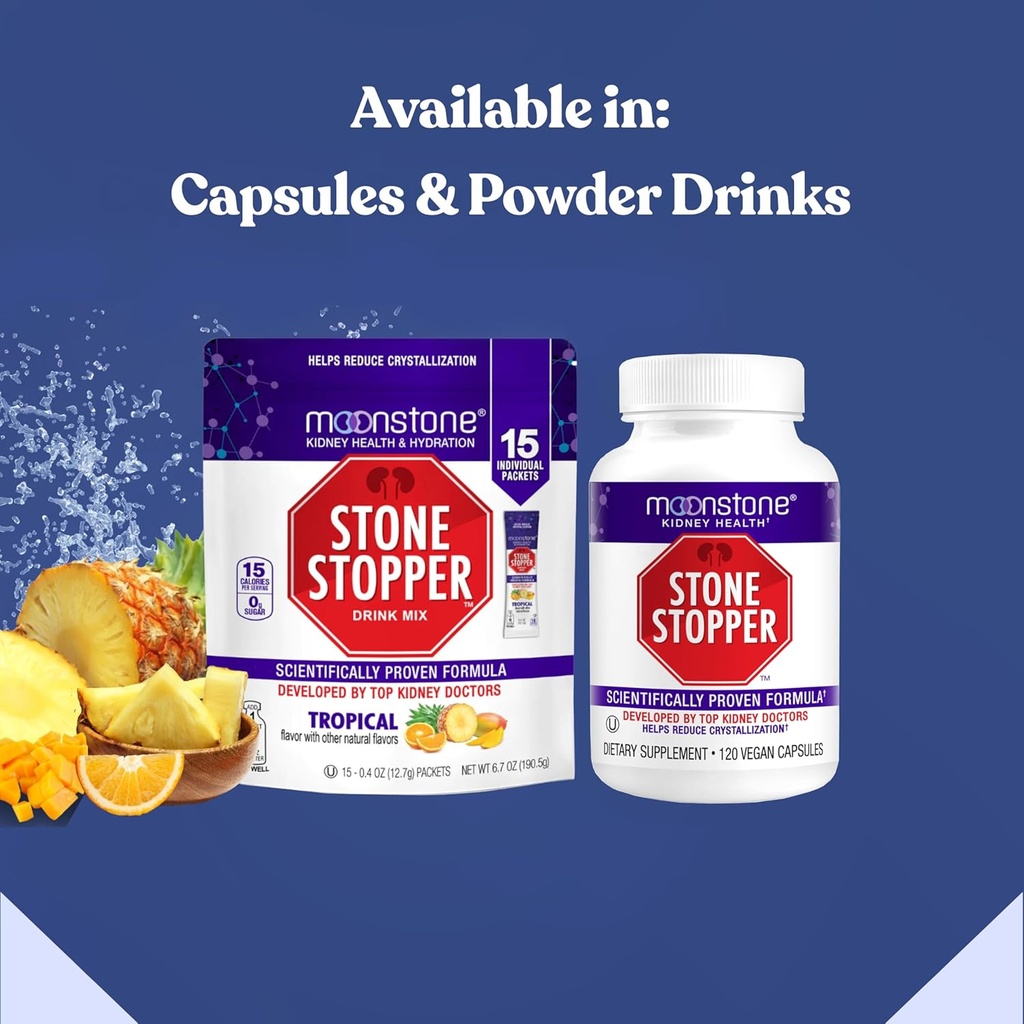 Stone Stopper Capsules, Kidney Stone Prevention, Calcium Oxalate Protector, Alkali Citrate Support Supplement, Developed by Urologists to Support Kidney Health, 6 Month Supply 6