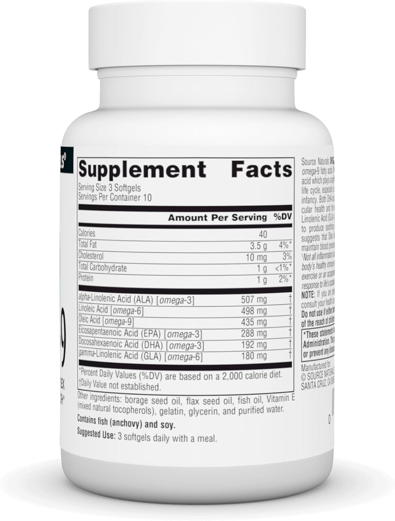 Source Naturals Omega 3-6-9, Essential Fatty Acid Complex for Heart and Brain Health* - 30 Softgels 3