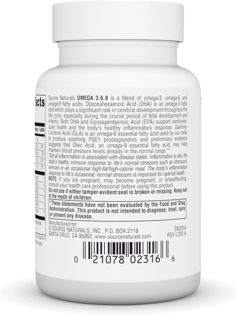 Source Naturals Omega 3-6-9, Essential Fatty Acid Complex for Heart and Brain Health* - 30 Softgels 4