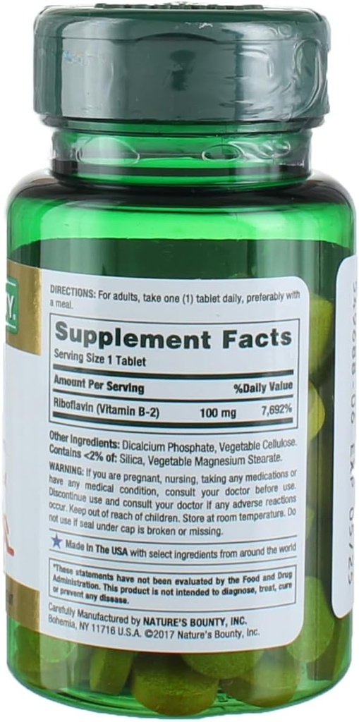Nature's Bounty Vitamin B-2 100 mg, 100 Tablets (Pack of 6) 3