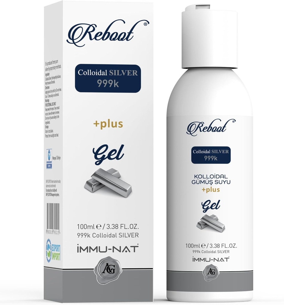 Reboot Colloidal Silver Gel - 35PPM Max Strength - First Aid & Burn Relief - Soothes Itching, Pain from Burns, Cuts, Sunburn, Skin Irritations - 3.4oz 2