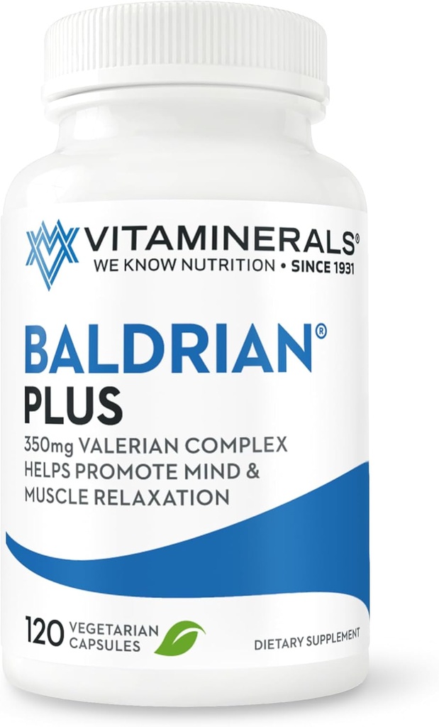 Vitaminerals 33+ Baldrian® Plus Natural Relaxing Support Standardized Valerian Extract (120) 2