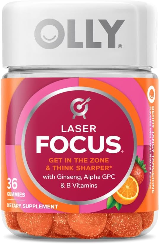 OLLY Laser Focus Gummy 36 Count and Teen Girl Multi 70 Count Berry Melon 3