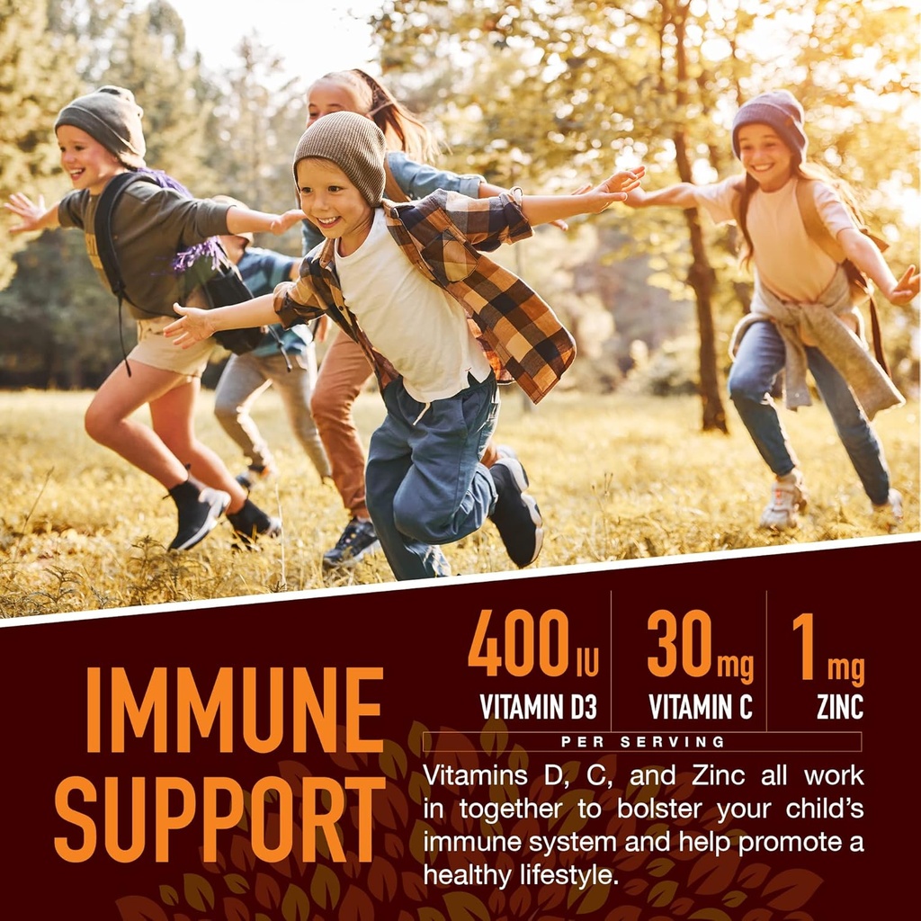 YUM-V'S Kids Strong Earth - Organic Immune Health Gummies with Vitamin C, Vitamin D3 Plus Zinc - Immune System Boost Zinc, Vitamin C, Vitamin D Gummies - Gummy Multivitamin (60 Count) 4