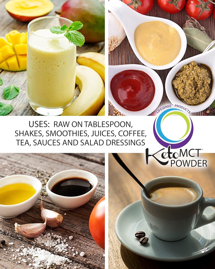 LifeSense C8 enriched MCT Oil Powder Unflavored Sourced from Coconut Oil, Keto-Friendly, Developed by PhD Nutrition in USA, Optimal Fuel for The Brain and Body 5