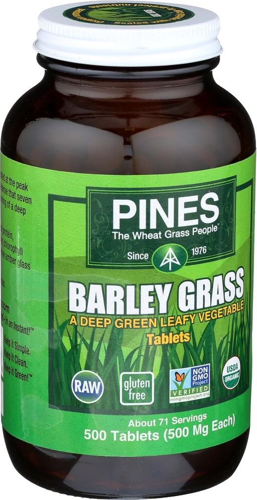 Pines Organic Barley Grass, 500 Count Tablets 3