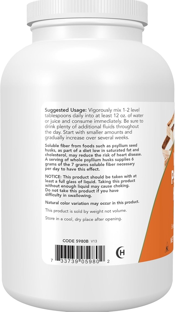 NOW Foods Supplements, Whole Psyllium Husks, Granule, Non-GMO Project Verified, Soluble Fiber, 12-Ounce 4