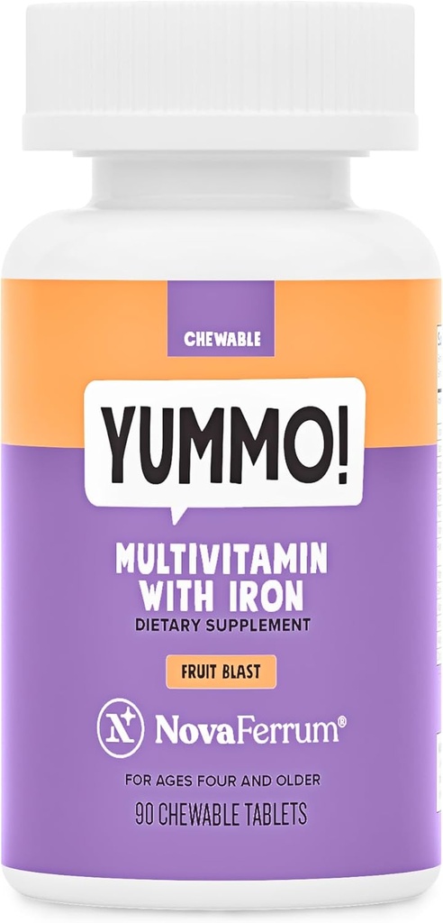 NovaFerrum Yummo | Kids Chewable Multivitamin with Iron | 18mg of Iron | Sugar Free | 90 Servings |Fruit Flavor |Immune Support 2