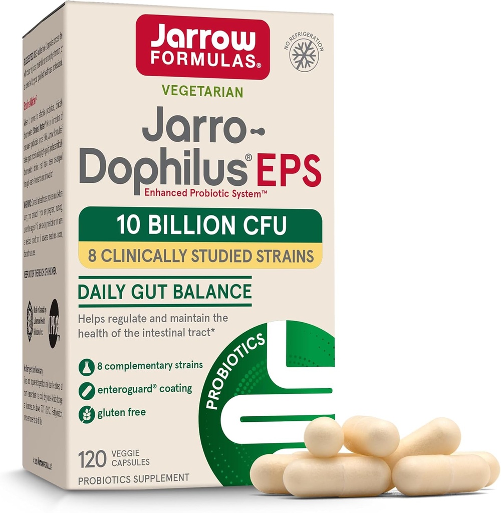 Jarrow Formulas Probiotics Bundle with Fem-Dophilus 1 Billion CFU and Jarro-Dophilus EPS 10 Billion CFU, 180 Veggie Capsules 6