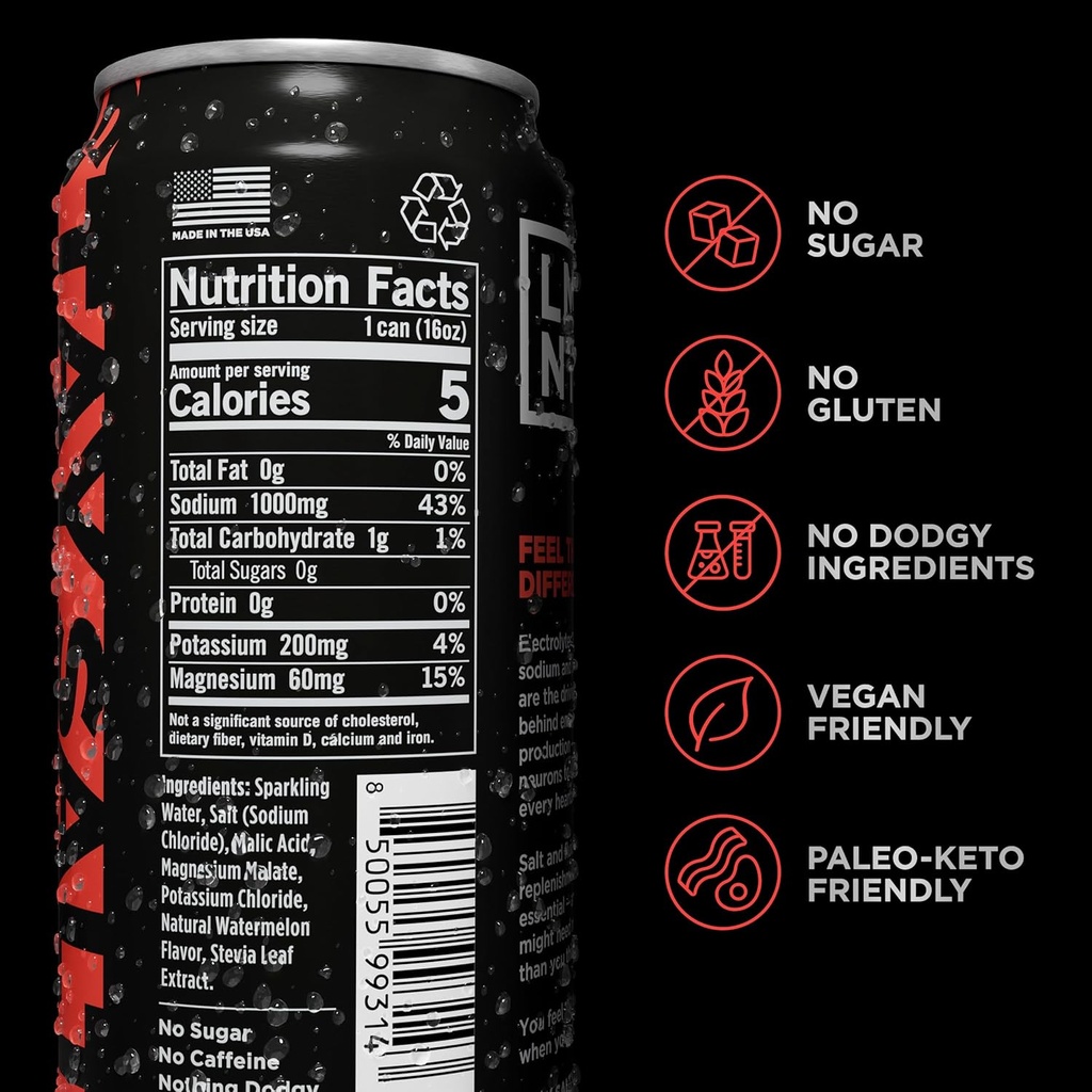 Drink LMNT Sparkling Electrolyte Drink - Watermelon Salt | 12-Count 3