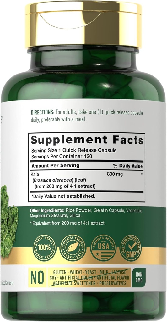 Carlyle Kale Extract 800mg | 120 Capsules | Non-GMO and Gluten Free 3