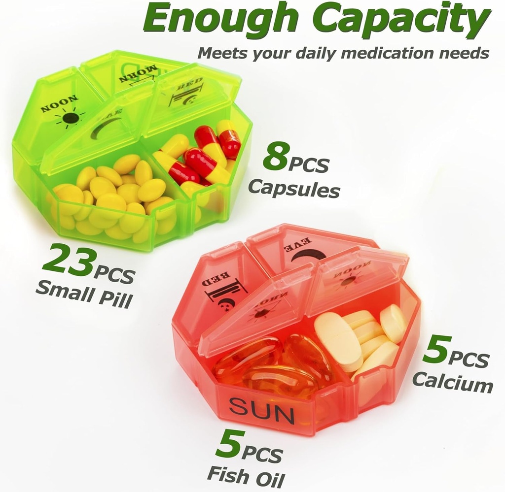 Weekly Pill Organizer 4 Times a Day, Large Pill Box 7 Day Daily Pill Case with 28 Extra Large Compartments Portable Travel Pill Container Big Medicine Organizer for Supplement Vitamin (White) 3