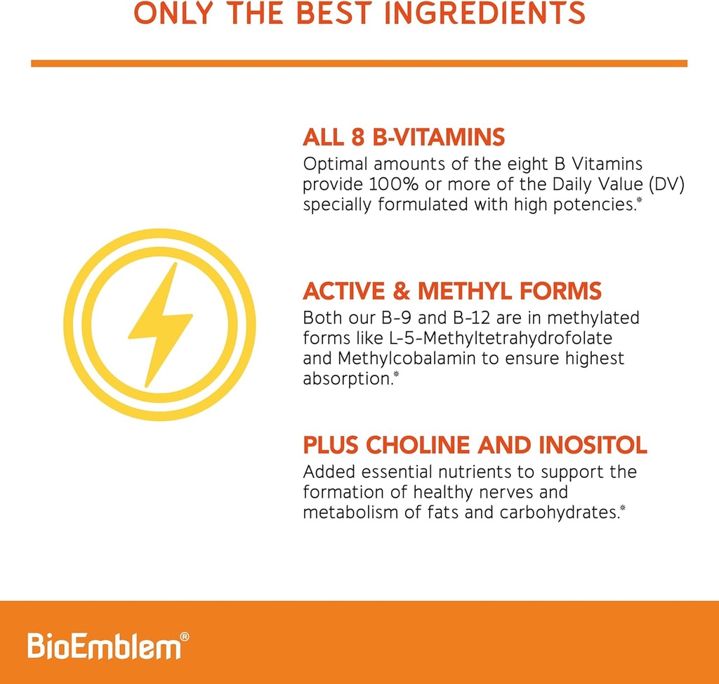 BioEmblem Vitamin B-Complex & Probiotics for Women & Men 6