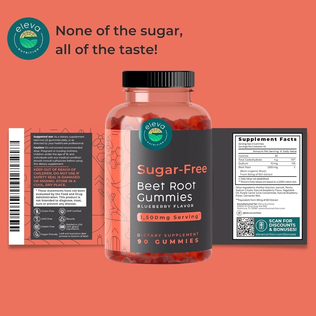 Citrus Bergamot Extract 25:1 and Sugar-Free Beet Root Gummies Bundle 6