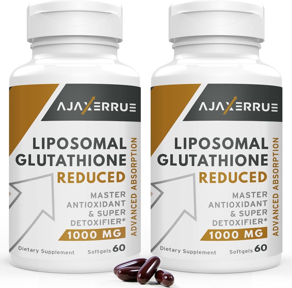 1400 mg Liposomal Glutathione, Superior Absorption Complex Reduced Glutathione Supplement with Vitamin C, Hyaluronic Acid, Master Antioxidant for Liver Detox, Brain, Skin 2
