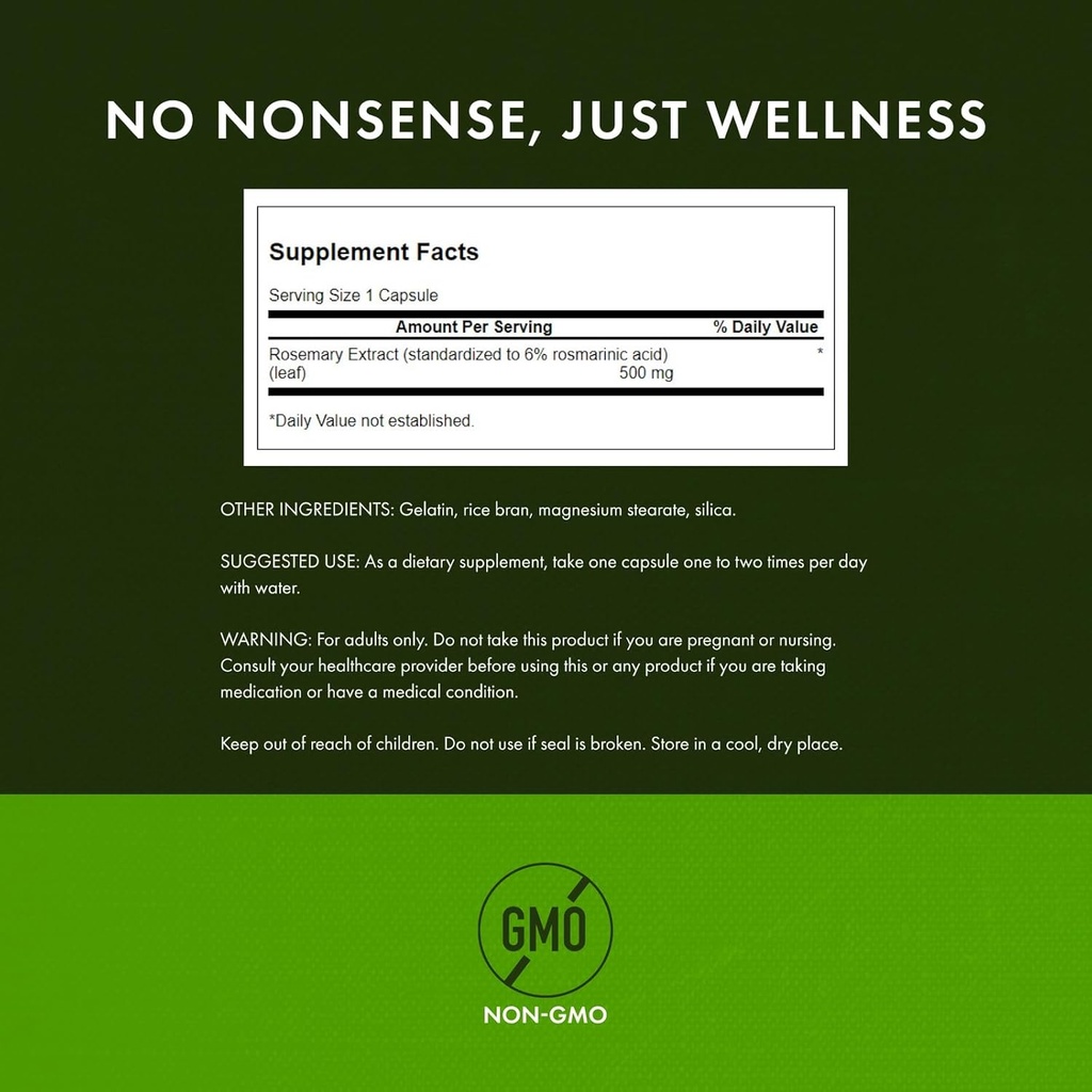 Swanson Rosemary Extract 500 Milligrams 60 Capsules 4
