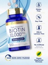 Carlyle Biotin 10000mcg | 500 Fast Dissolve Tablets | Max Strength | Vegetarian, Non-GMO, Gluten Free Supplement 5