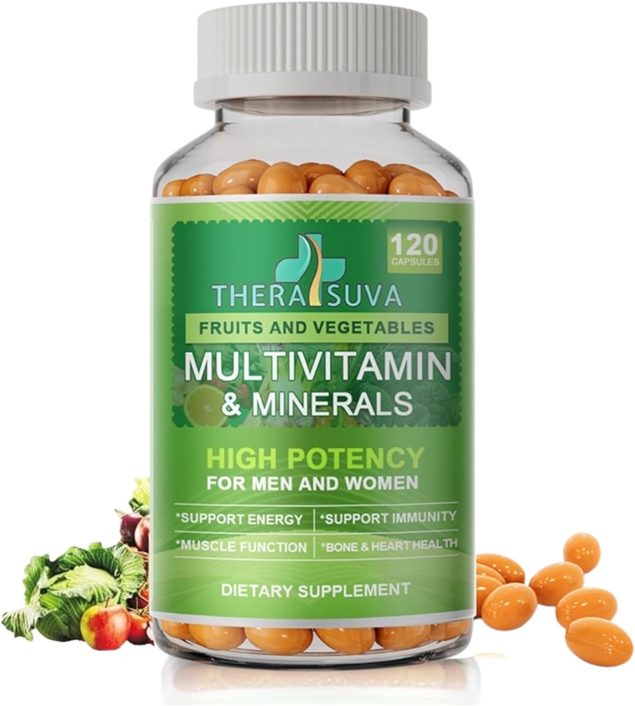 All Natural Multivitamins & Minerals + B Complex + Calcium + Magnesium + Zinc, 100% Vegan Sourced Whole Food Supplement, Complete Nutritional Support for Men & Women- 120 Capsules, 60 Day Supply 2