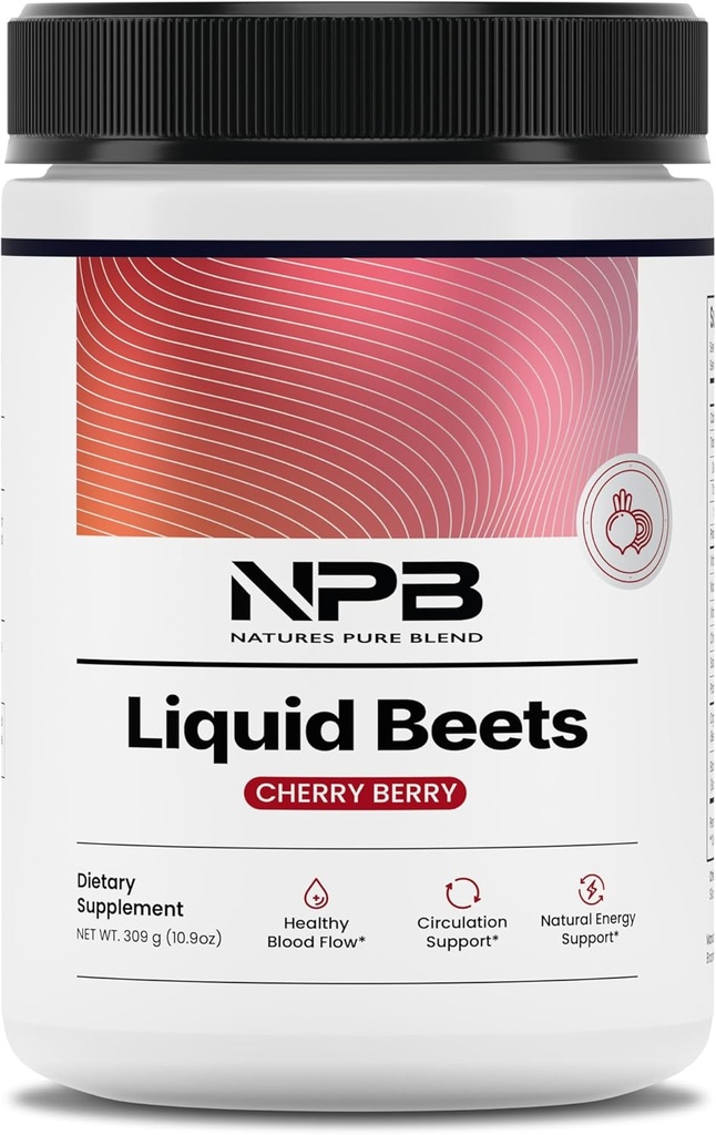 Nature's Pure Blend Organic Beet Root Powder – Nitric Oxide Booster L-Arginine – Liquid Beets for Blood Flow Circulation & Energy – Pre-Workout Endurance Support – 8,000 MG 2