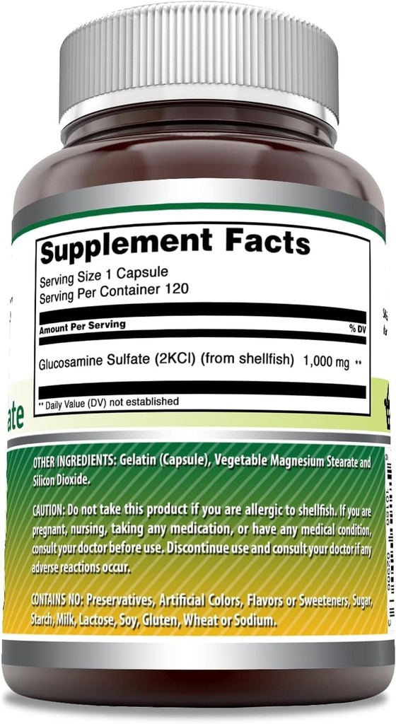 Amazing Formulas Glucosamine Sulfate 1000 mg Capsules Supplement | Non-GMO | Gluten Free | Made in USA (3 Pack | 120 Count) 4