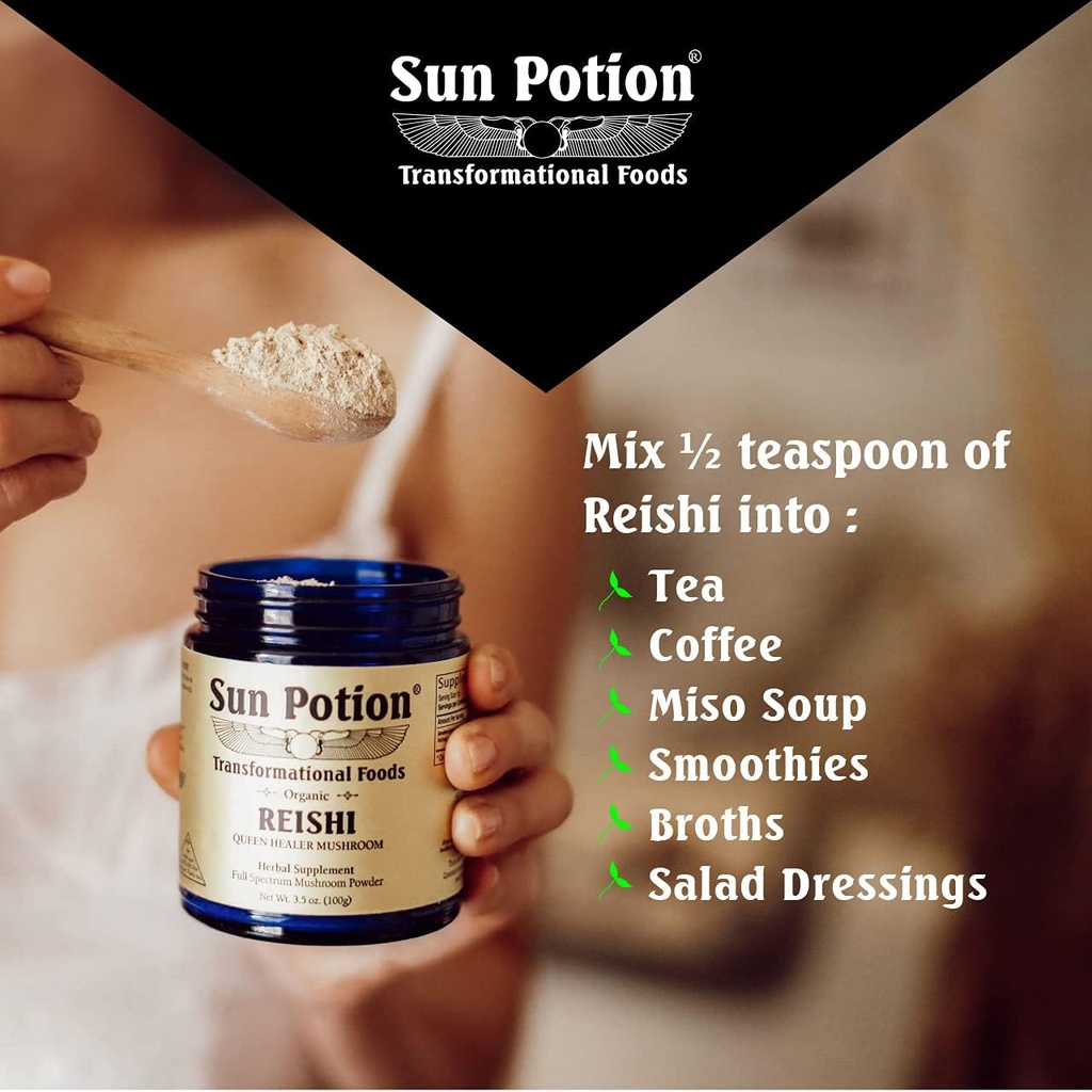 Sun Potion Reishi Mushroom Powder (Organic) - (100g) 4