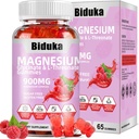 900mg Magnesium Complex 65 Raspberry Gummies, Sugar Free Magnesium Glycinate & L-Threonate Potassium Supplement with Vitamin D, B6, CoQ10 for Relaxation 2