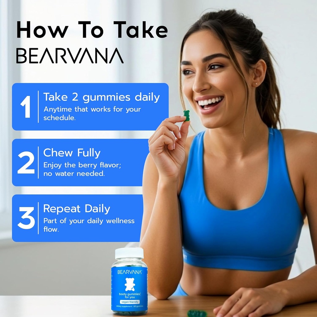 BEARVANA Peach Support Gummies for Women | Herbal Supplement with 9 Botanicals Including Maca Root, Fenugreek & Ginger | Essential Vitamins | Berry Flavor | 60 Gummies 5