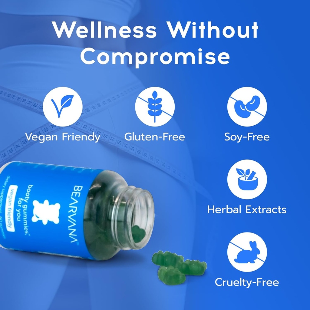 BEARVANA Peach Support Gummies for Women | Herbal Supplement with 9 Botanicals Including Maca Root, Fenugreek & Ginger | Essential Vitamins | Berry Flavor | 60 Gummies 6