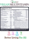 Vegan Multivitamins for Men & Women - Vitamins A , B Complex , C , D3 , Zinc , Magnesium , Spirulina , Antioxidants - Daily Multivitamin Mineral Supplement with Proprietary Fruit & Vegetable Blend 3