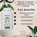 PRISTINE'S N-Acetyl L-Cysteine (NAC) Immunity, Lung, & Liver Support Supplement Capsules - 600MG 60 Day Supply - Potent Antioxidant - Vegan, Gluten Free, Non GMO 4