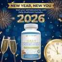 Daily Health 10 Mushroom Blend Complex 60 Capsules Cordyceps, Reishi, Shiitake, Lions Mane, Maitake, Turkey Tail, Chaga, Agaricus, White Button, Black Fungus, Vegan Friendly (1 Month Supply) 3