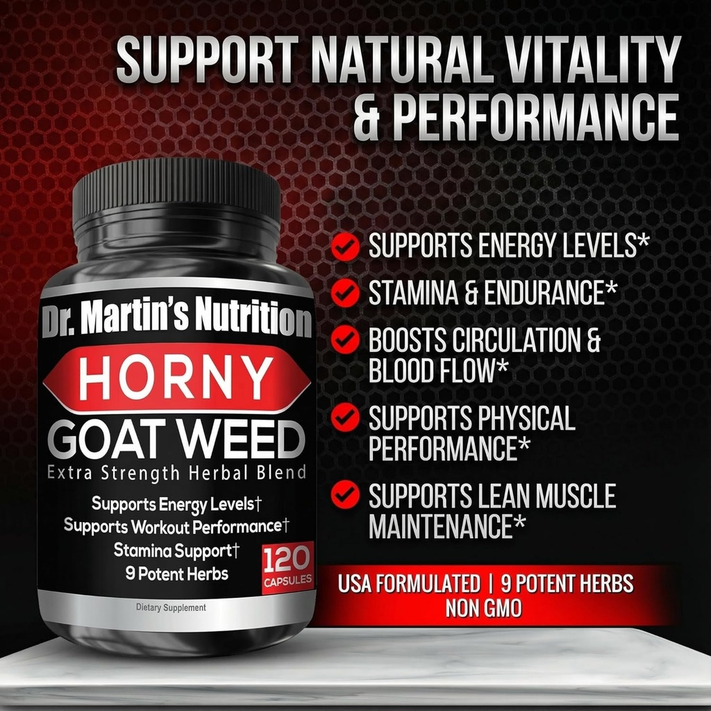 Super Strength 1590mg Horny Goat Weed 120 Capsules With Maca Arginine & Ginseng - Naturally Boost your Health, Workout Performance, Endurance & Energy, Joint Health For Men & Women (120C) 5