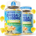 Vegan Omega-3 Gummies 1000mg + Turmeric - Omega 3 Fish Oil Alternative for Adults - Algae DHA 600mg & EPA 300mg, Vitamins A, C, E, Zinc & MSM, Sugar Free, 120 Cts 2