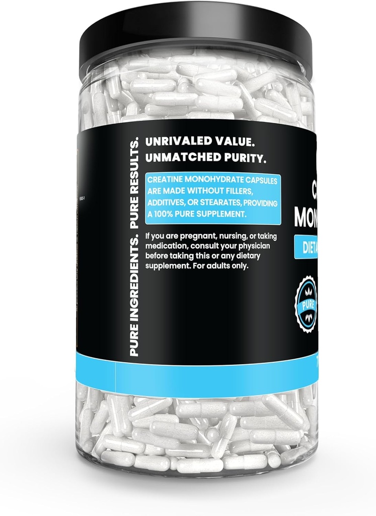 Pure Original Ingredients Creatine Monohydrate (730 Capsules) No Magnesium Or Rice Fillers, Always Pure, Lab Verified 3