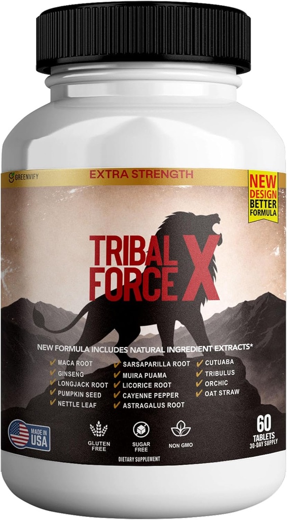 Tribal Force X Extra Strength Natural Supplement, 60 Tablets, Gluten Free, Non-GMO, 30 Day Supply (1) 2