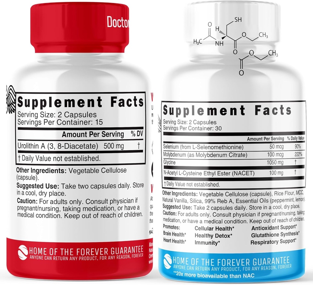 Nature's Fusions Urolithin A Diacetate 500mg & GlyNAC-ET (60 Capsules) Energy Booster Supplement 3