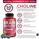 Nootropics Brain Support Supplement - Made in USA - Natural Brain Booster Supplement for Focus, Memory, Clarity, Energy Enhancement - Bacopa Monnieri, Choline & DMAE, 60 Capsules 4