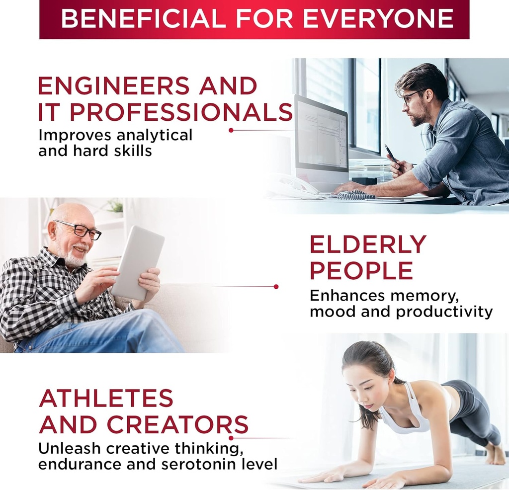 Nootropics Brain Support Supplement - Made in USA - Natural Brain Booster Supplement for Focus, Memory, Clarity, Energy Enhancement - Bacopa Monnieri, Choline & DMAE, 60 Capsules 6