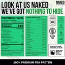 NAKED Vanilla Pea Protein Isolate from North American Farms, Only 3 Ingredients, Vanilla Vegan Protein, Gluten-Free, Soy Free, GMO Free - 2LB 5