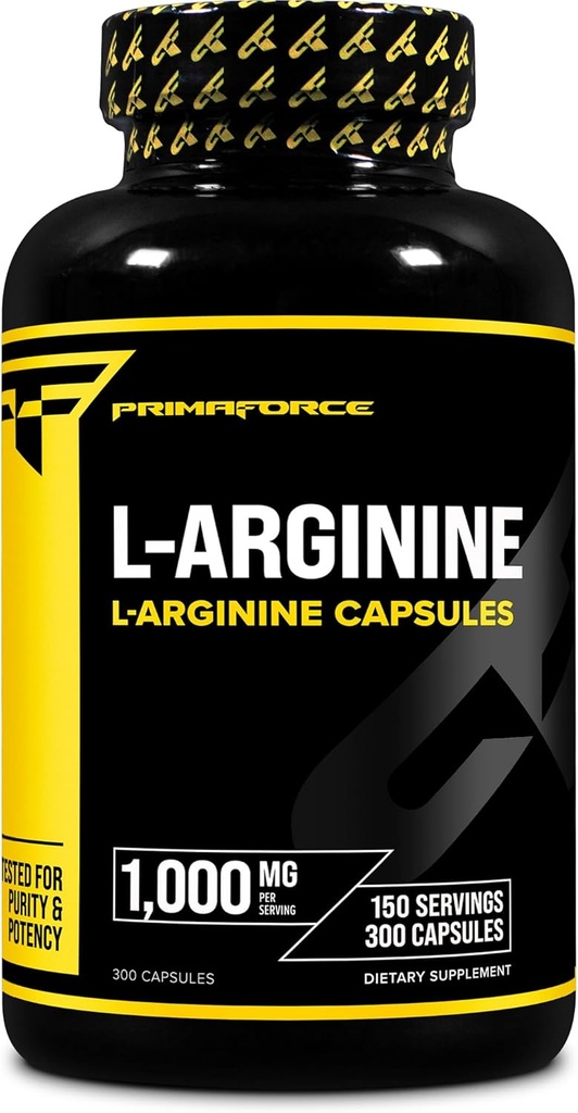 Primaforce L-Arginine (300 Capsules, 150 Servings / 1,000 mg L-Arginine Per Serving) | Extra Strength Amino Acid Supplement for Men and Women - Gluten Free, Non-GMO 2