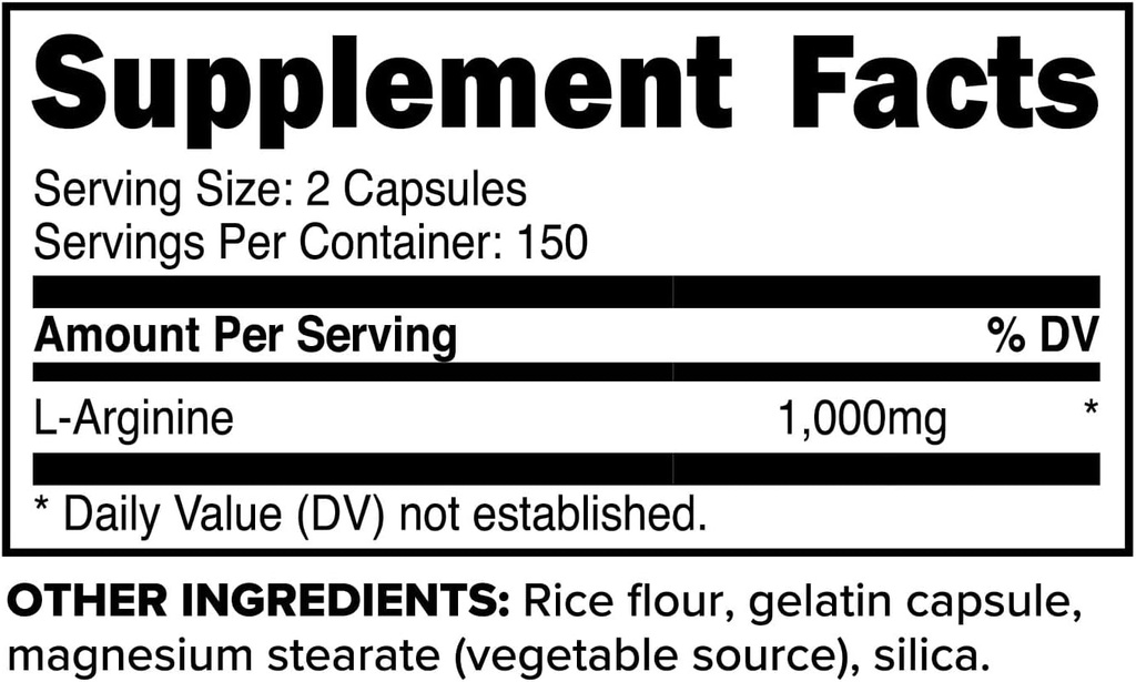 Primaforce L-Arginine (300 Capsules, 150 Servings / 1,000 mg L-Arginine Per Serving) | Extra Strength Amino Acid Supplement for Men and Women - Gluten Free, Non-GMO 3