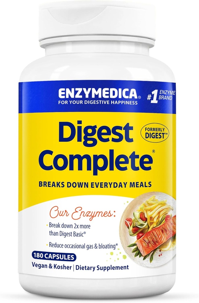Enzymedica Digest, Full-Range, Everyday Digestive Enzymes, Offers Fast-Acting Gas & Bloating Relief, 180 Count (FFP) 2