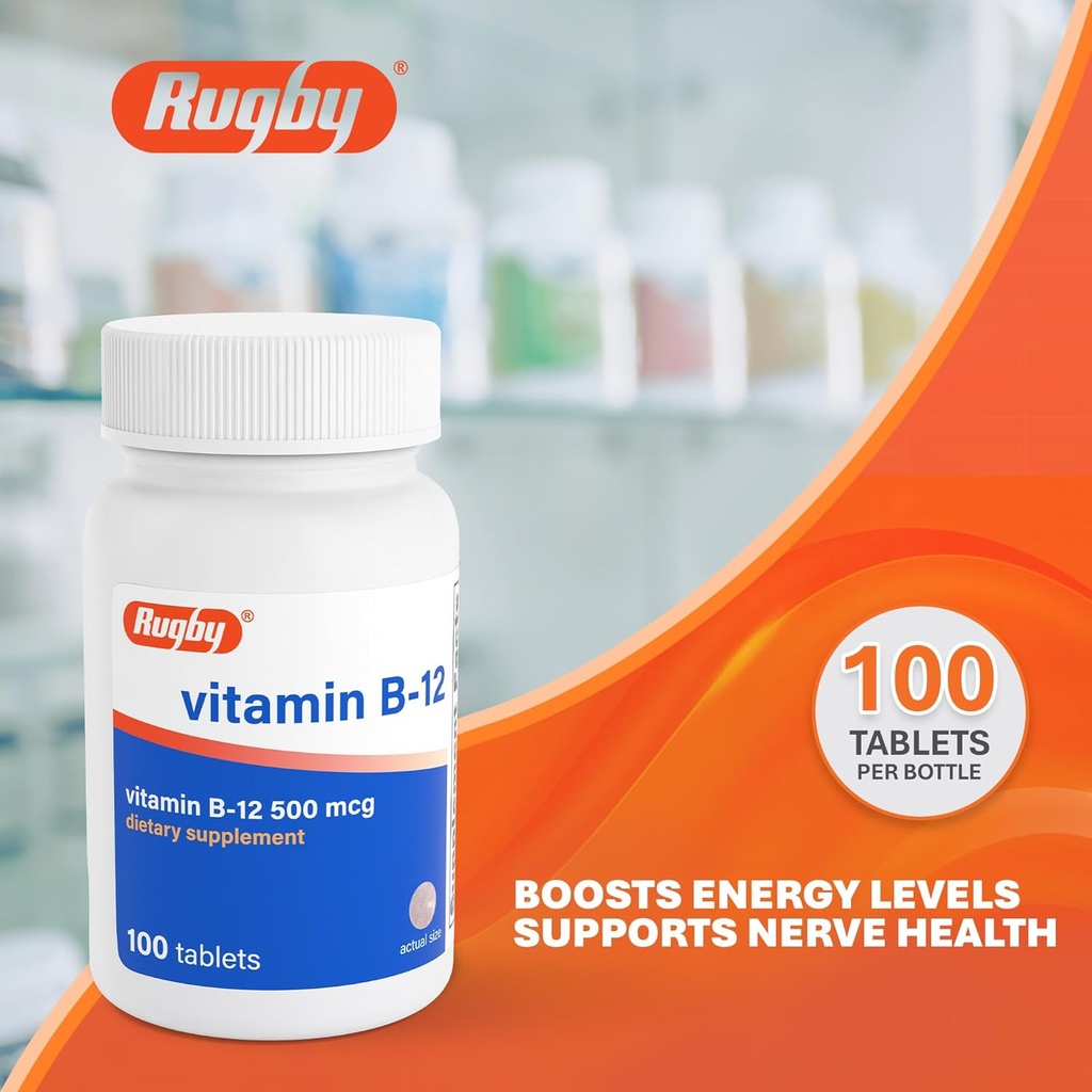 RUGBY Vitamin B-12 500 MCG 100CT Pack of 1 3