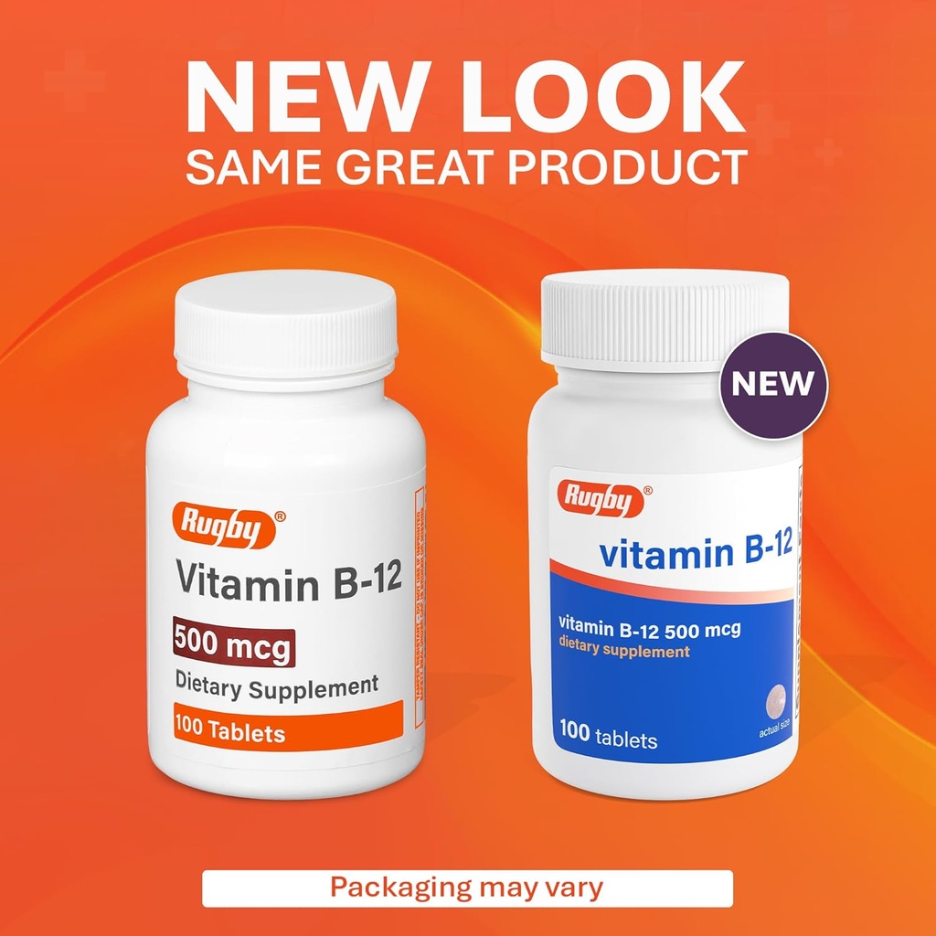 RUGBY Vitamin B-12 500 MCG 100CT Pack of 1 4