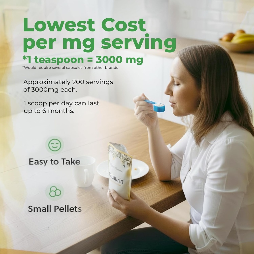 UltraLaurin ® Monolaurin Supplement for Immune Support and Gut Health - Monolaurin Pellets - 21oz - 200 Servings, 3000 mg Each 4