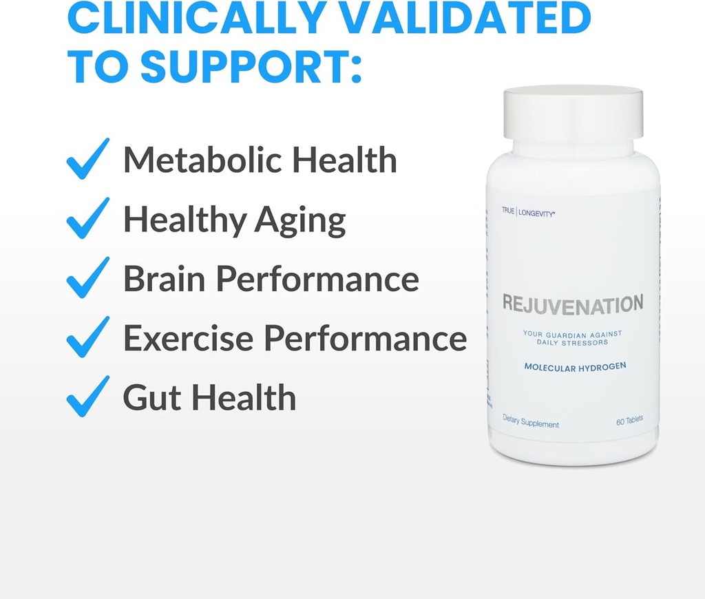 DRINK HRW Rejuvenation Molecular Hydrogen Water Tablets: 12 ppm H2 - Hydrogen & Magnesium Supplement, Supports Energy Production, Recovery, Cognitive Function (Unflavored 60ct) 4