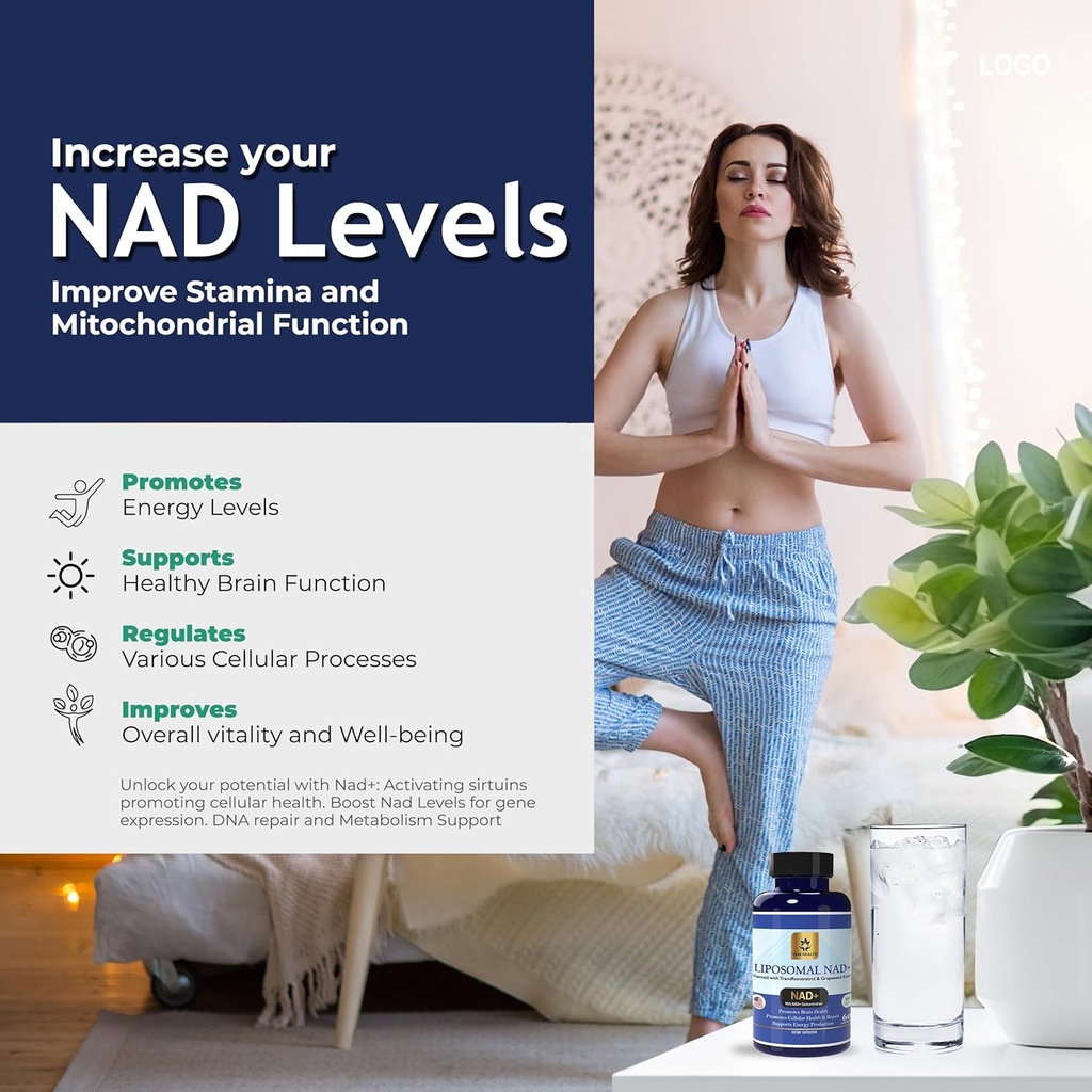 Liposomal NAD Nicotinamide Riboside Equivalent with Trans-Resveratrol 300mg, - Premium Halal NAD Supplement for Energy Metabolism, DNA Repair and Longevity, Vegan, Non-GMO (Pack of 1, 810 mg) 5