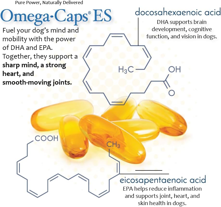 Omega-Caps ES for Large & Giant Dogs - Omega 3, Vitamins, Minerals, Antioxidants - Support Immune System, Joints, Heart, and Brain - 250 Softgel Capsules 6